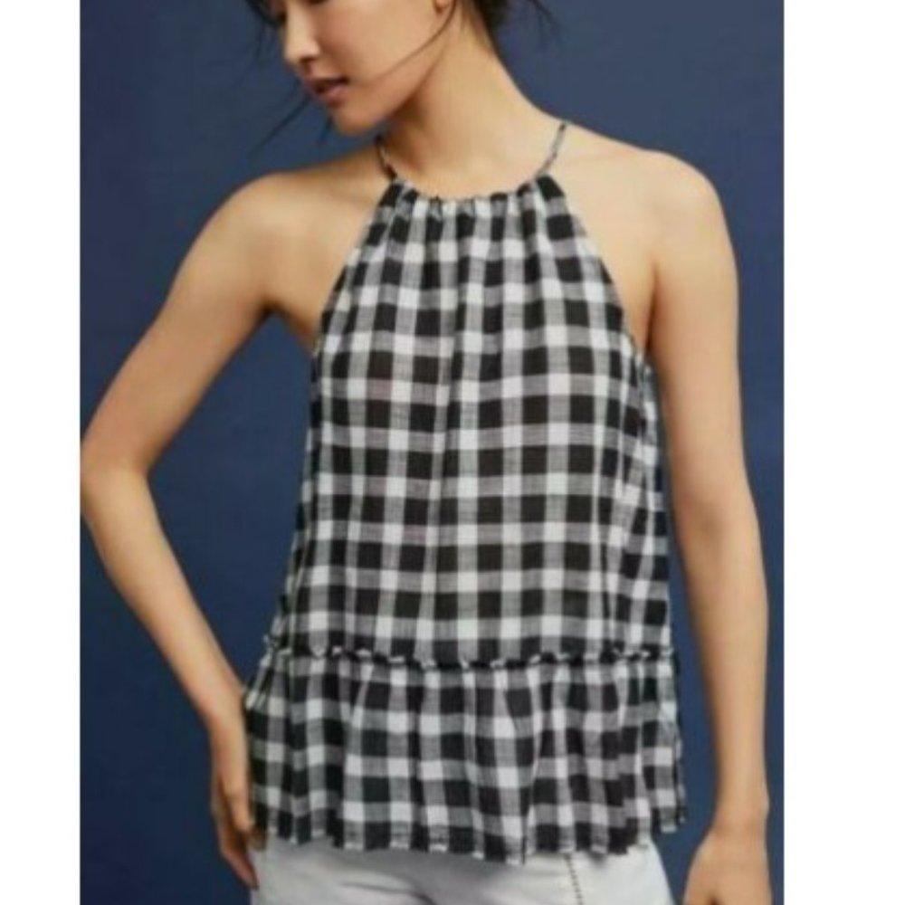 Cute Cloth & Stone Buffalo Check Summer Top - Sz L
